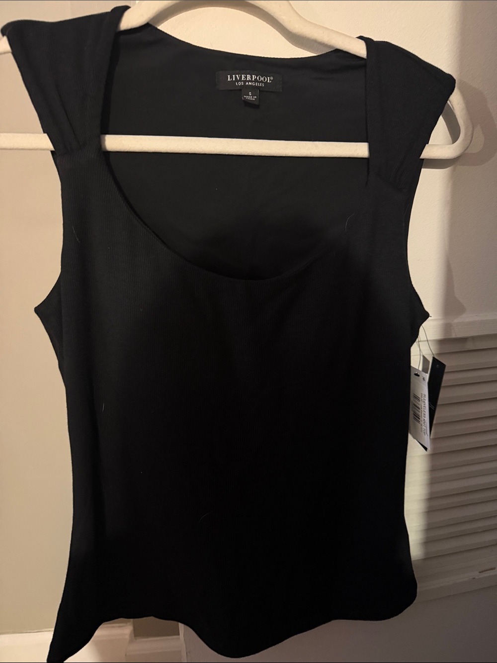 Liverpool Black Ribbed Scoop Neck Tank